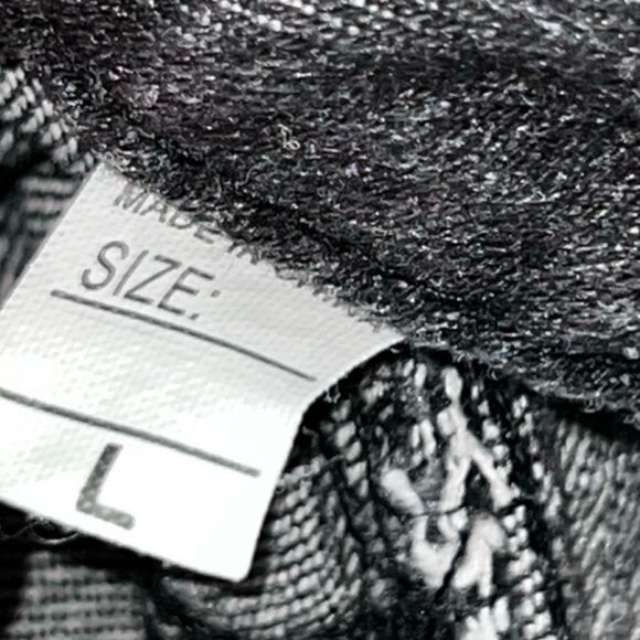 Woman’s Black Denim Factory Bright Yellow Moon & Sun Stars Pattern 28x28 #231 - Picture 2 of 5